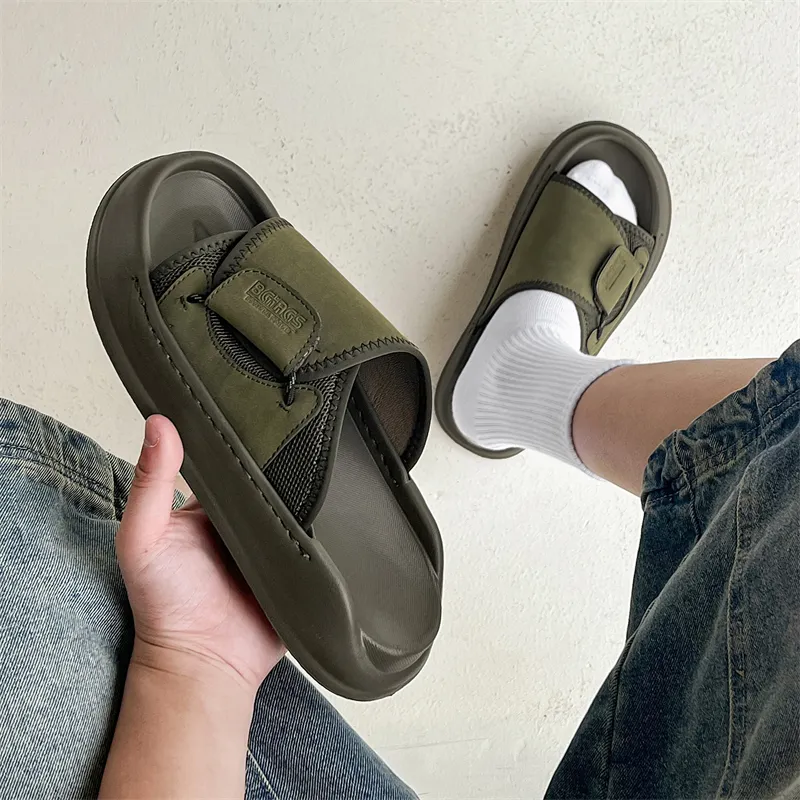 ΛOLUNKΛ Slip Resistant Abrasion Resistant Slide Slippers Men's-22