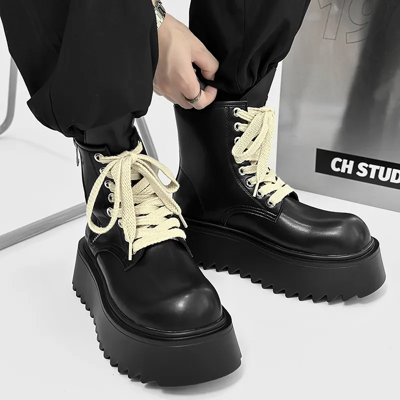 ΛOLUNKΛ Crew Martin Boot 5CM Men's Black-6