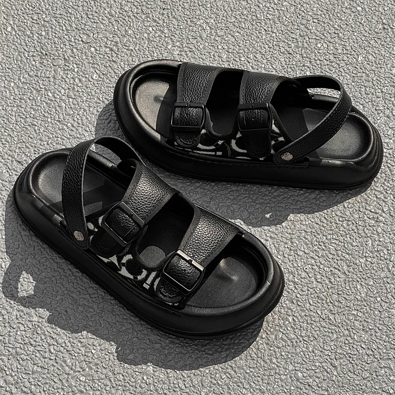 ΛOLUNKΛ Beach Sandals Men's Black-4
