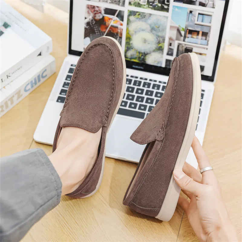 ΛOLUNKΛ Men's Casual Shoes Men Low Top Brown/Light Gray/Coffee/Dark Blue-1