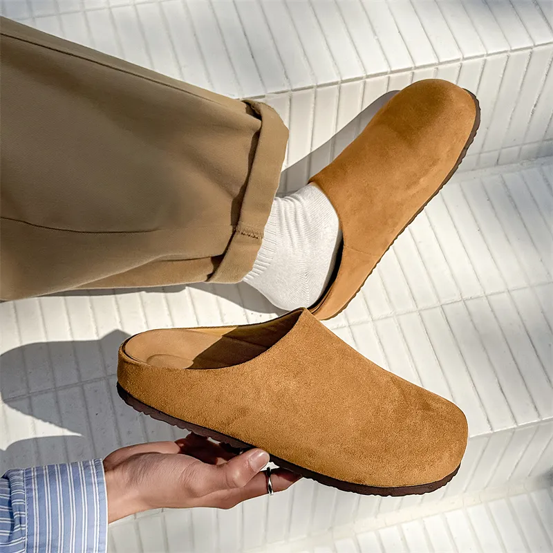 ΛOLUNKΛ Odor Resistant Abrasion Resistant Slip Resistant Closed Toe Slippers Men's-4