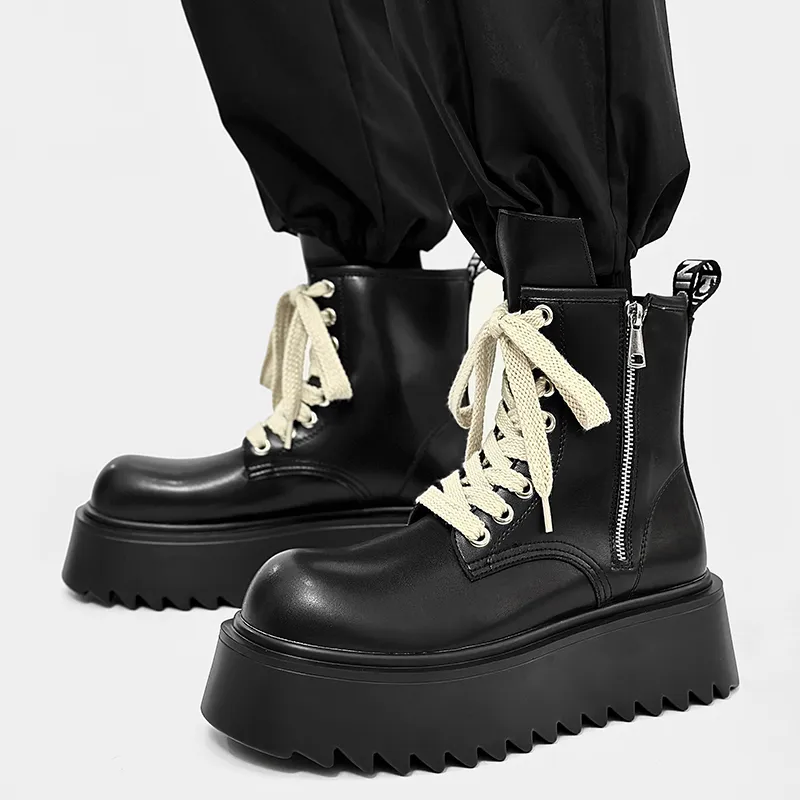ΛOLUNKΛ Crew Martin Boot 5CM Men's Black-1