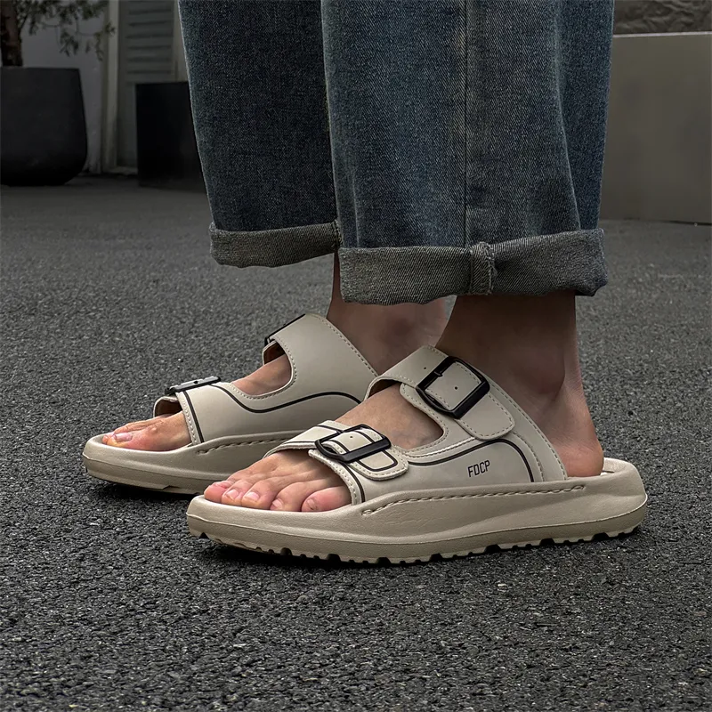 ΛOLUNKΛ Slip Resistant Slide Slippers Men's-5