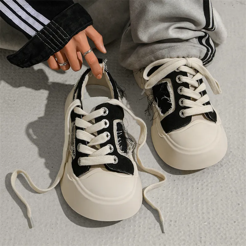 ΛOLUNKΛ Slip Resistant Breathable Height Increasing Low Top Skateboard Shoes Unisex-7