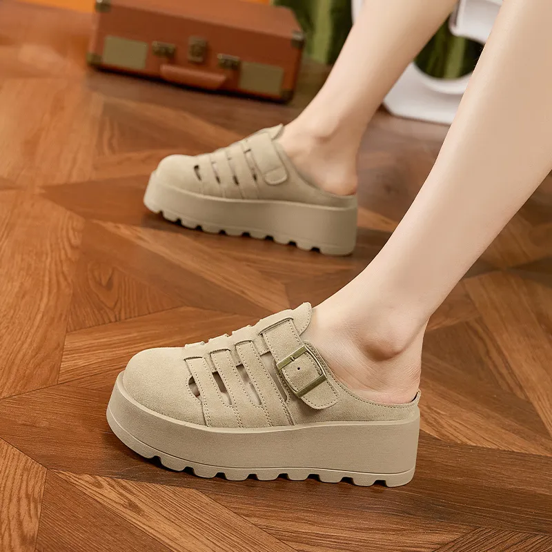 ΛOLUNKΛ Abrasion Resistant Slip Resistant Closed Toe Slippers Women's-12