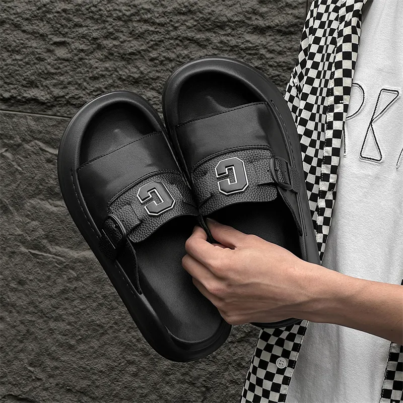 ΛOLUNKΛ Abrasion Resistant Slide Slippers Men's-2