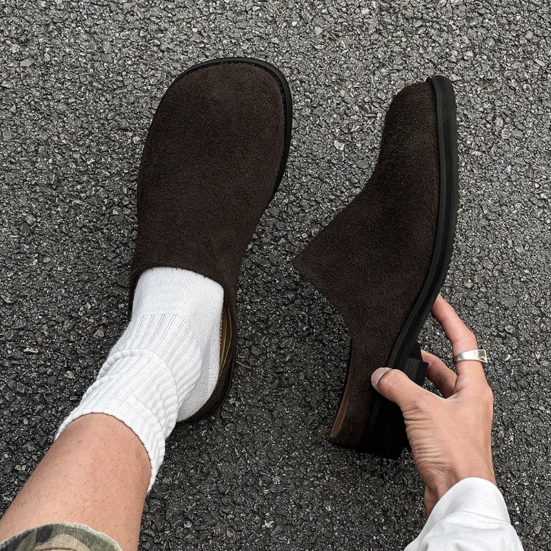 ΛOLUNKΛ Stitching Odor Resistant Slip Resistant Closed Toe Slippers Men's-2