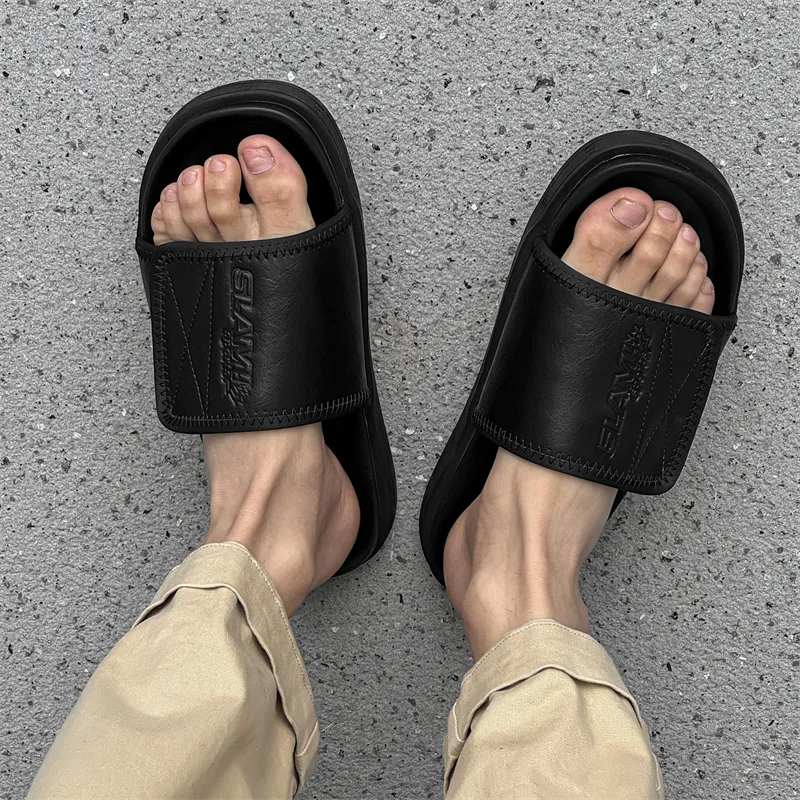 Ignition Stitching Odor Resistant, Abrasion Resistant Slide Slippers Men's Black-6