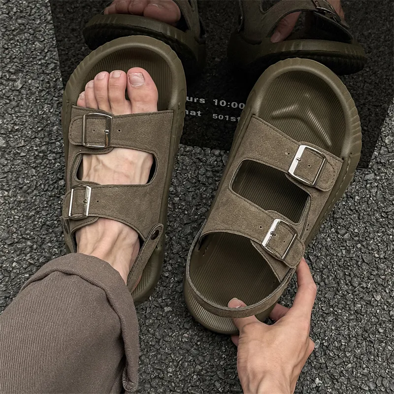 Ignition Beach Sandals Men Khaki/Olive Green-12
