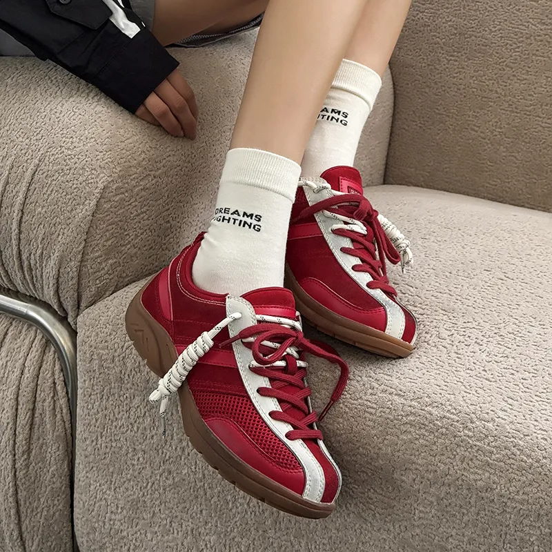 Ignition Anti Slip Wear Resistant Low Top Casual Shoes Unisex Red-4