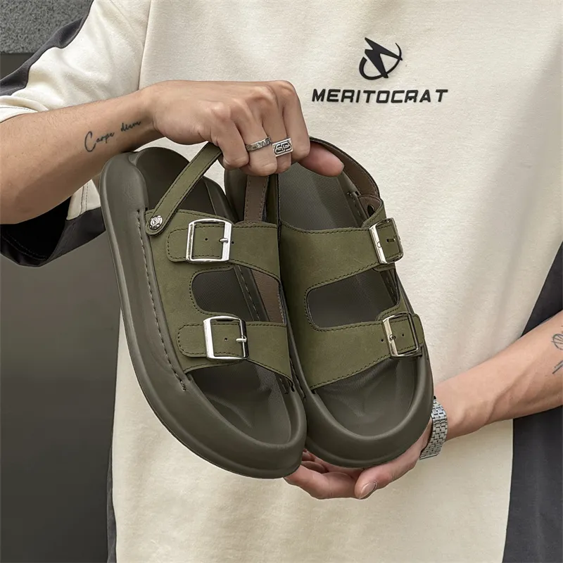 Ignition Beach Sandals Men White/Black/Olive Green-19