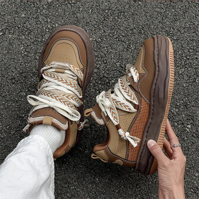 Ignition Mid Top Casual Shoes Unisex Brown-6