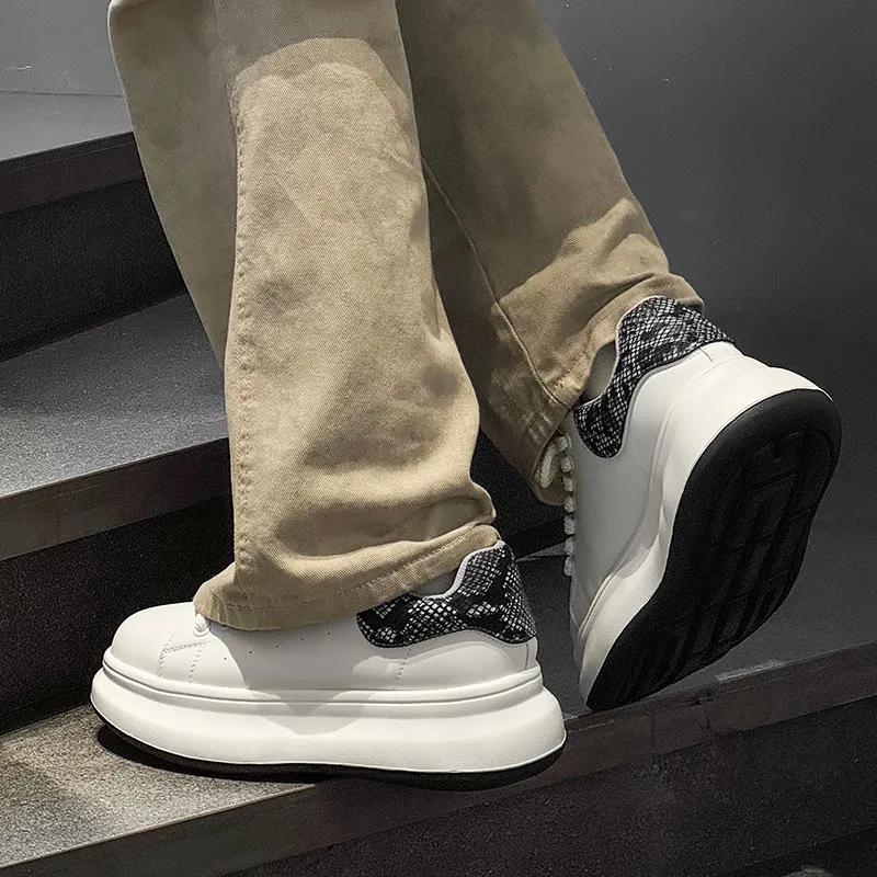 Ignition Lightweight Height Increasing Low Top Skateboard Shoes Unisex Black Heel Color-7