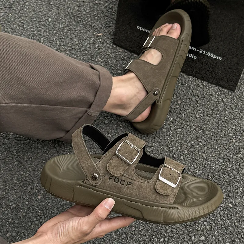 Ignition Beach Sandals Men Khaki/Olive Green-13