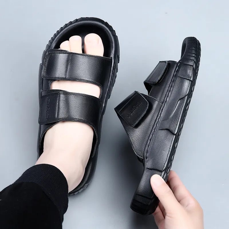Ignition Stitching Slip Resistant Slide Slippers Men's Black-5