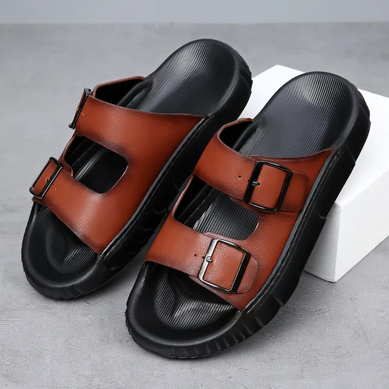 Ignition Stitching Slip Resistant Abrasion Resistant Slide Slippers Men's-2