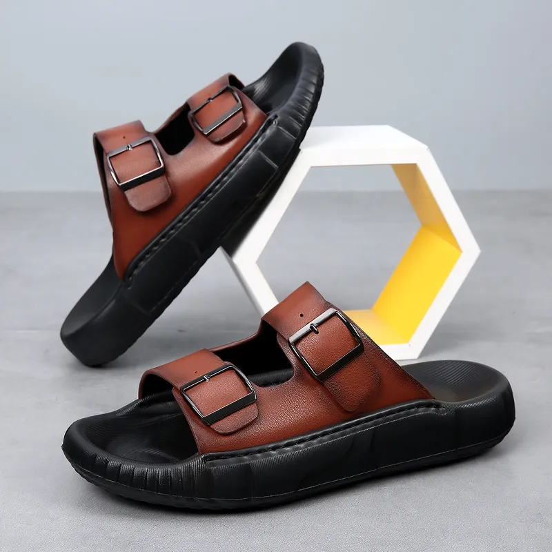 Ignition Stitching Slip Resistant Abrasion Resistant Slide Slippers Men's-3