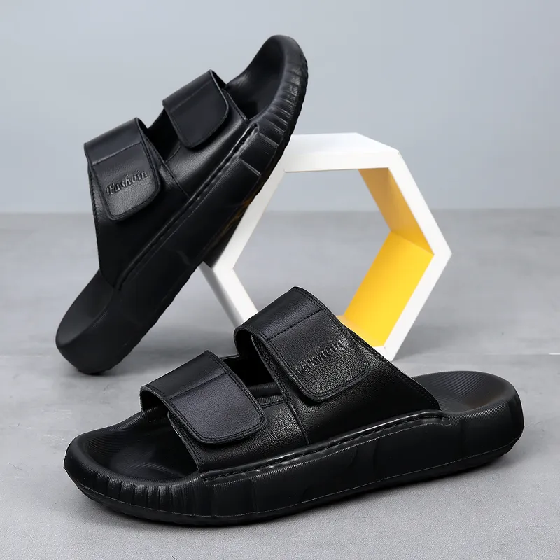 Ignition Stitching Slip Resistant Slide Slippers Men's Black-1