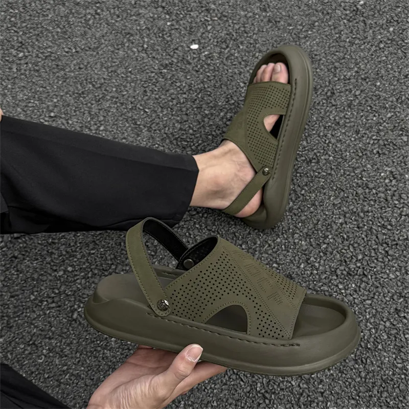 Ignition Beach Sandals Men Olive Green/Khaki-5