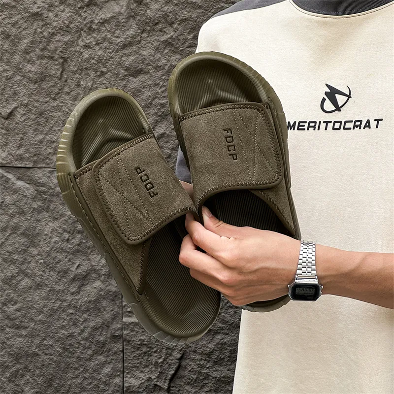 Ignition Slip Resistant Abrasion Resistant Slide Slippers Men's Olive Green-4