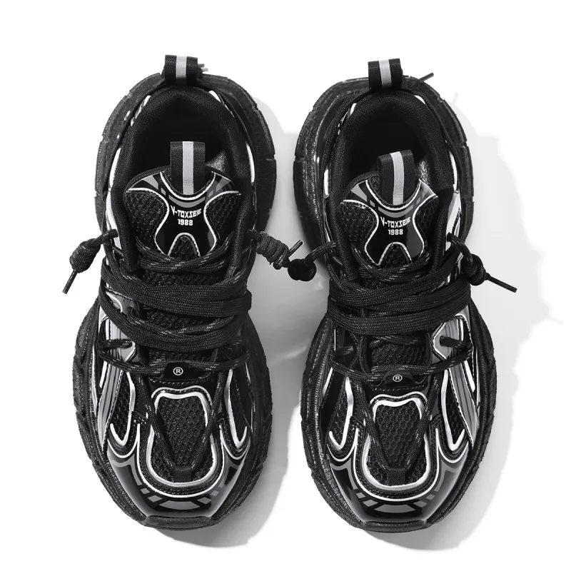 DIKENROK Cushioning Height Increasing Abrasion Resistant Slip Resistant Low Top Chunky Sneakers Unisex-9