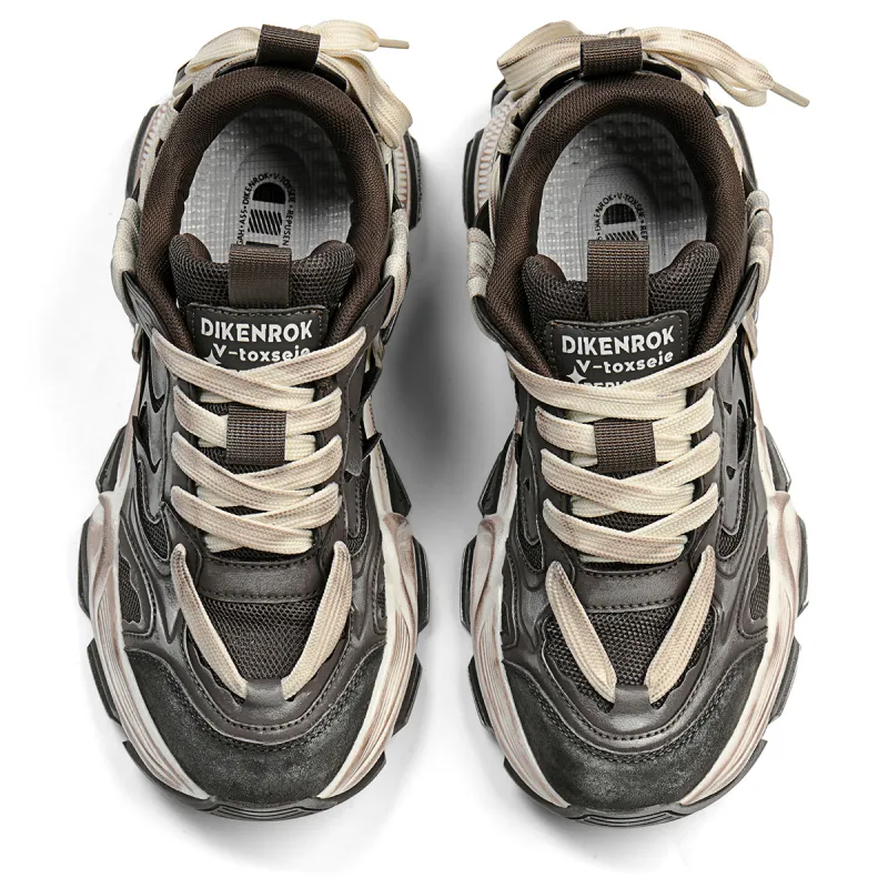 DIKENROK Anti Slip And Wear Resistant Height Increasing Low Top Chunky Sneakers Unisex-15