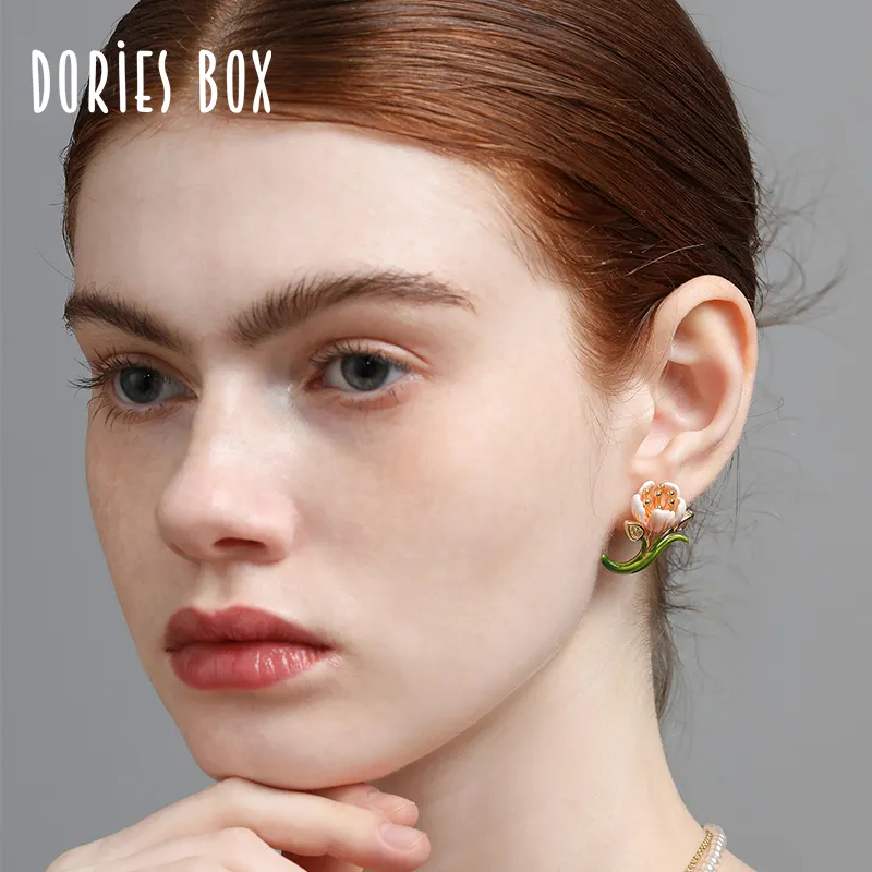 DORIES BOX 925 Silver Needles Stud Earrings Women's-3