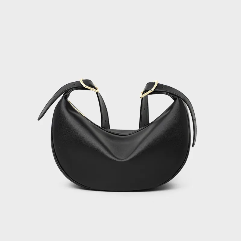 MILLIE'S Synthetic Leather Underarm Crossbody Bag, Shoulder Bag Regular Women's Black/White-4