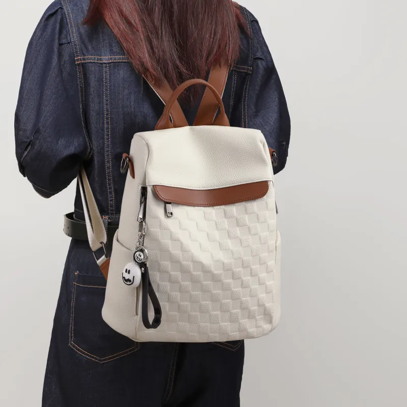 MILLIE'S Cow Leather Backpack Women's Ecru-1