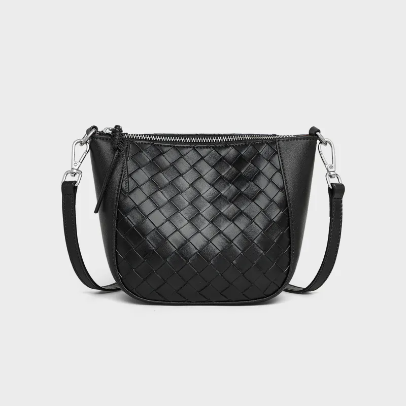 MILLIE'S Cow Leather Crossbody Bag, Shoulder Bag, Bucket Bag Regular Women's Black-3