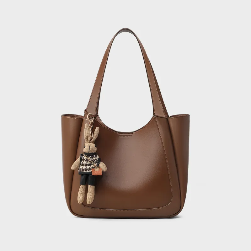 MILLIE'S Cow Leather Portable Underarm Shoulder Bag, Tote Bag, Shopping Bag Regular Women's Brown-3