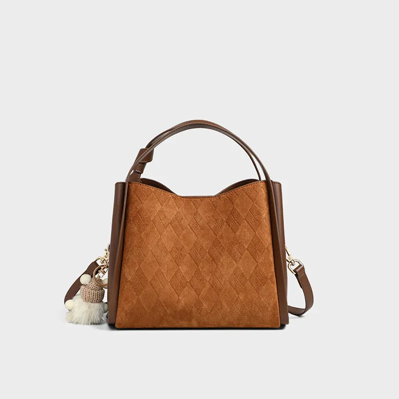 MILLIE'S Fabric, Synthetic Leather Shoulder Bag, Crossbody Bag, Handbag Regular Women's Brown-5