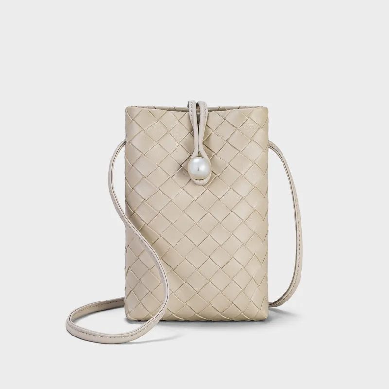 MILLIE'S Cow Leather With Synthetic Leather Underarm Shoulder Bag, Crossbody Bag Trumpets Women's Ecru-4