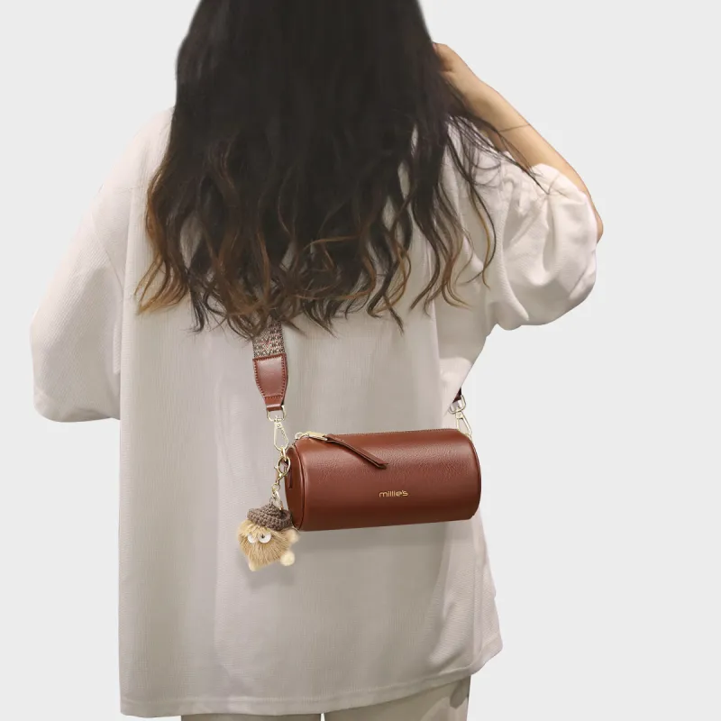 MILLIE'S Cow Leather Underarm Shoulder Bag, Crossbody Bag Trumpets Women's Vintage Brown-2