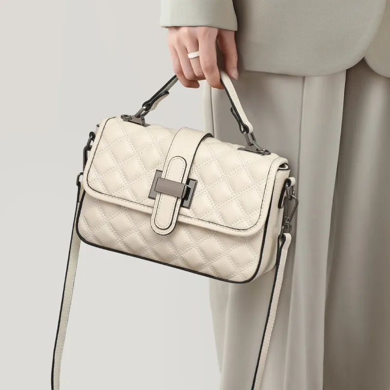 MILLIE'S Cow Leather Underarm Shoulder Bag, Crossbody Bag, Handbag Regular Women's Black/White-9