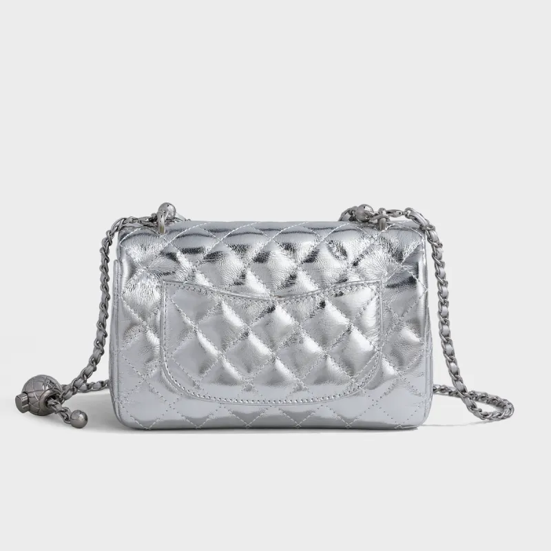 MILLIE'S Cow Leather Underarm Shoulder Bag, Crossbody Bag Regular Women's Silver-4