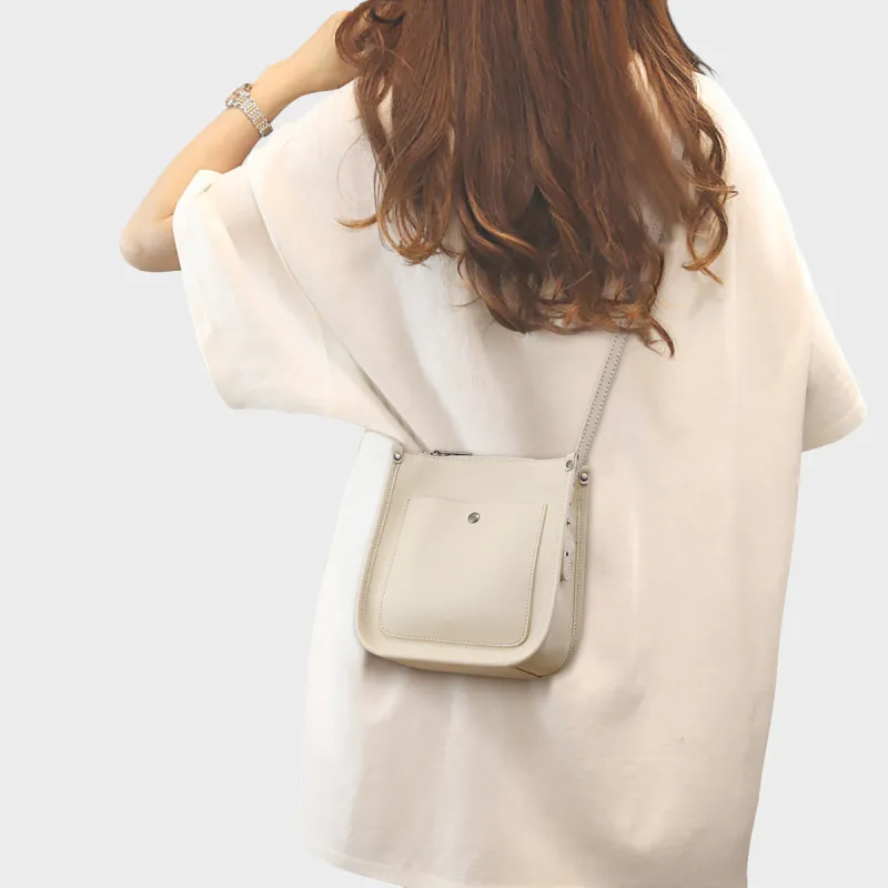 MILLIE'S Cow Leather Patchwork Synthetic Leather Shoulder Bag Crossbody Bag Regular Women's Black/White-8