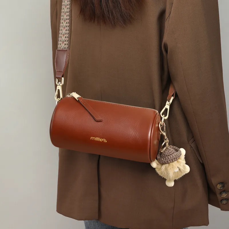 MILLIE'S Cow Leather Underarm Shoulder Bag, Crossbody Bag Trumpets Women's Vintage Brown-3