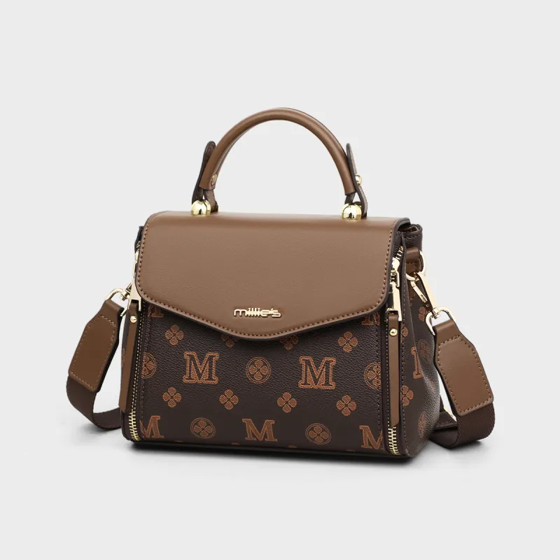 MILLIE'S Synthetic Leather Shoulder Bag, Crossbody Bag, Handbag Regular Women's Coffee-5