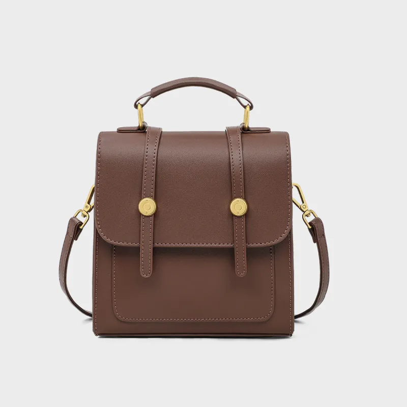 MILLIE'S Synthetic Leather Satchel Bag Backpack Regular Women's Coffee-3