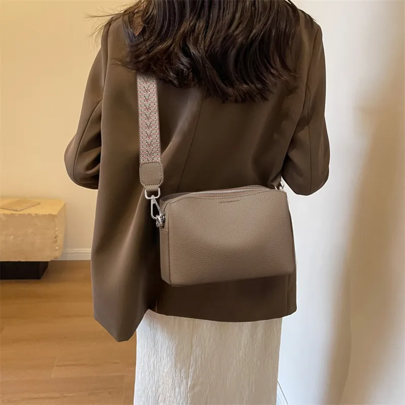 MILLIE'S Cow Leather Shoulder Bag, Crossbody Bag Regular Women's Elephant Gray-2
