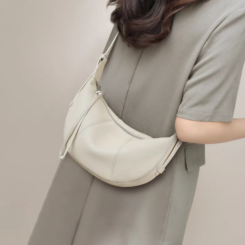 MILLIE'S Cow Leather Crossbody Bag, Shoulder Bag Regular Women's Ecru-1