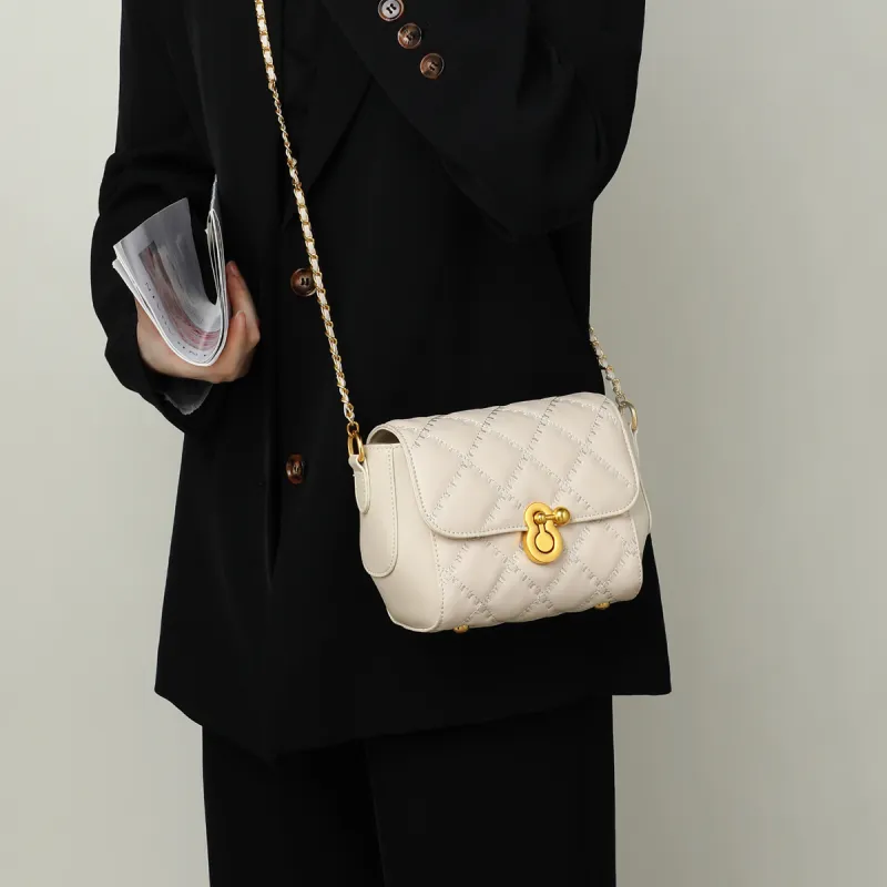 MILLIE'S Cow Leather Shoulder Bag, Crossbody Bag Regular Women's Milkshake White-3