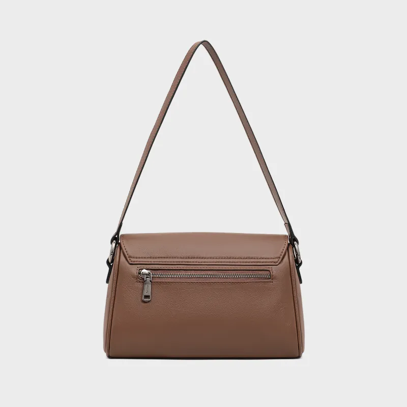 MILLIE'S Cow Leather Underarm Shoulder Bag, Crossbody Bag, Pillow Bag Women's Chocolates-4