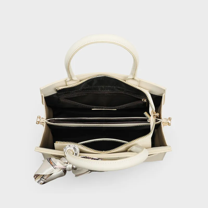MILLIE'S Cow Leather Kelly Bag, Shoulder Bag, Crossbody Bag, Handbag Regular Women's Ecru-5