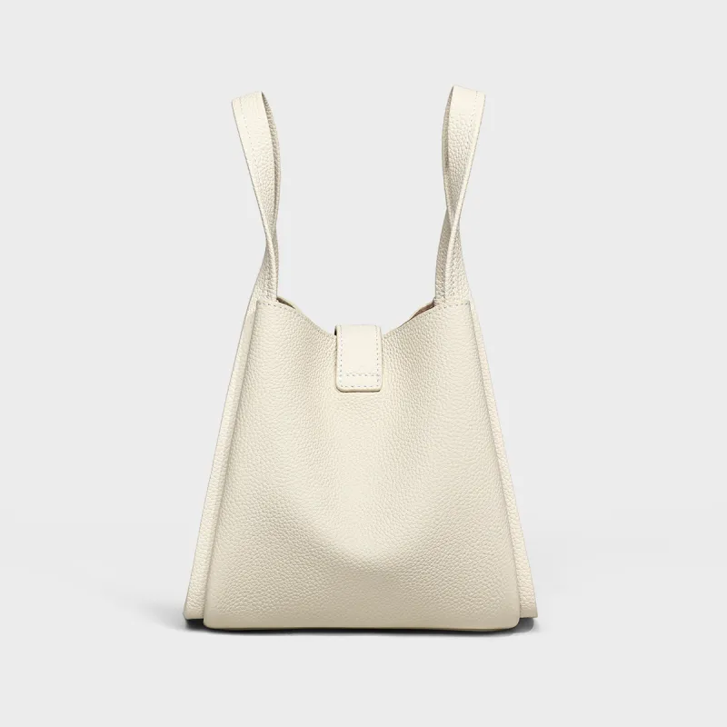 MILLIE'S Cow Leather One Shoulder Handbag Regular Women's Elephant Gray/Ecru-10