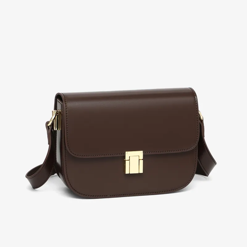 MILLIE'S Cow Leather Underarm Crossbody Bag, Shoulder Bag Regular Women's Chocolate-5