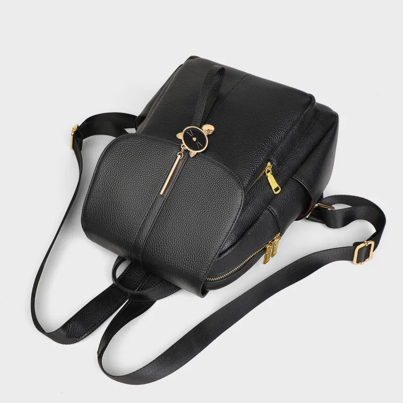 MILLIE'S Cow Leather Backpack Regular Women's Black-3