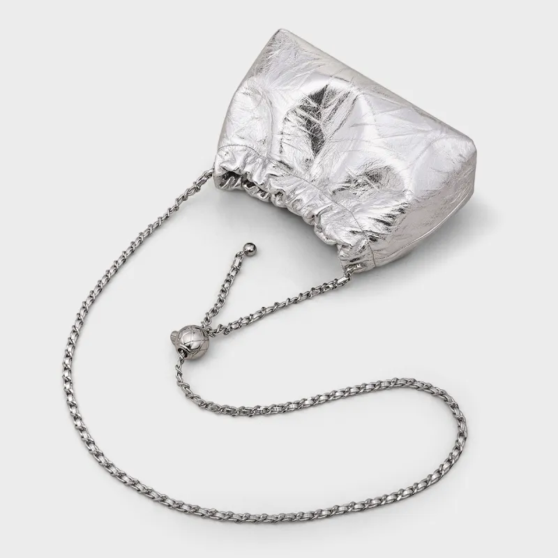 MILLIE'S Cow Leather Patchwork Synthetic Leather Shoulder Bag Crossbody Bag Regular Women's Silver/Ecru-3