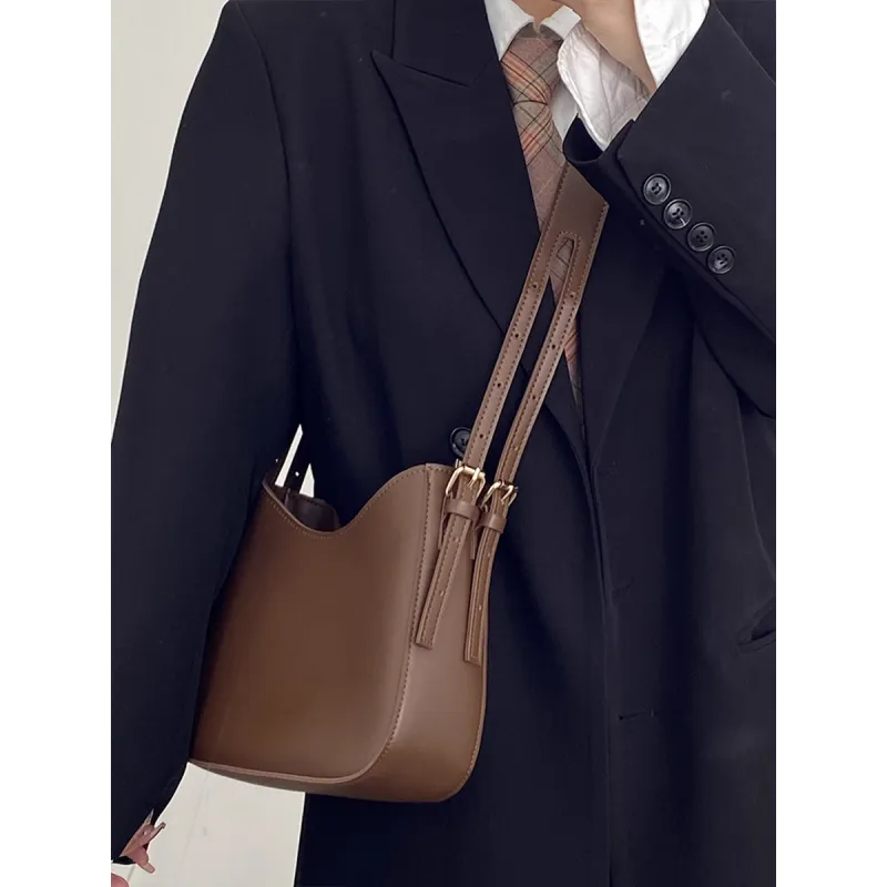MILLIE'S Cow Leather Shoulder Bag, Crossbody Bag Regular Women's Coffee-2